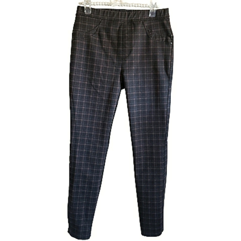 Anthropologie Sanctuary Northolt Plaid Leggings Brown Motif Stretchy Pants   M